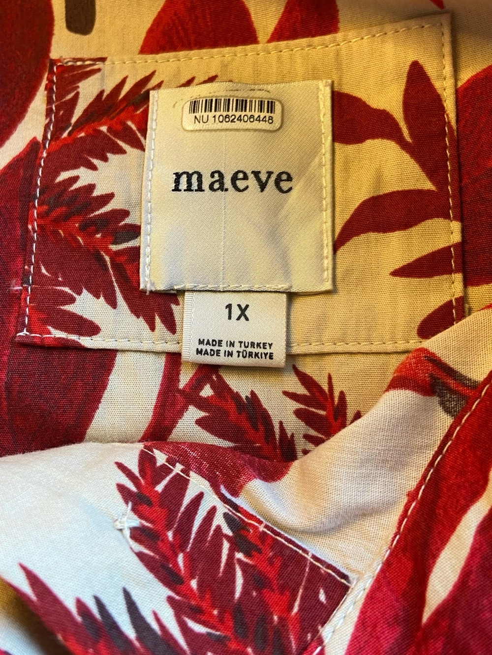 Plus 1X Maeve x Anthropologie The Bettina tiered shirt dress in Red floral - Picture 7 of 11